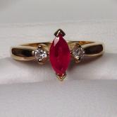 No Reserve Estate Quality 14 Karat Gold Ruby And Diamond Ring 