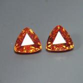Ideal Color Mandarin Spessartite Garnet Pair Namibia 1.61 ct GL