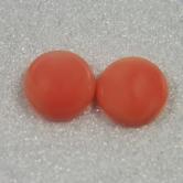 Natural Pink Coral Round Cabochon Pair Hawaii 8mm 