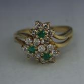 Special Price High Quality 14 kt Emerald and Diamond Ring 