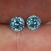 Matched Pair Natural Blue Zircon Cambodia 2.90 ct tw 