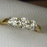 Estate Ladies I4 KT 3 Diamond Ring 1.20 ct tw 