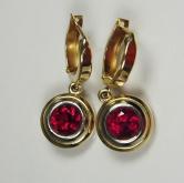 Spectral Red Rubellite Tourmaline 14 kt Earrings 2.70 ct tw 