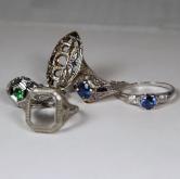 Antique / Vintage Platinum and White Gold Ring Lot 