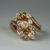 Quality Natural Fancy Color Diamond Waterfall Ring 3 ct tw 