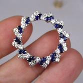 Vintage Quality Platinum Diamond Sapphire Pendant - Brooch 