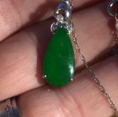  Natural Gem Grade Imperial Jadeite 18kt Pendant 