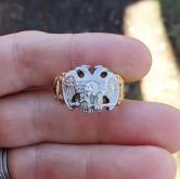 Vintage 14kt Gold and Palladium 32nd Degree Masonic Diamond Ring 