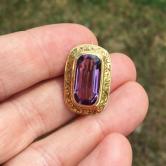 Antique Victorian 14kt Gold and Amethyst Brooch 
