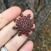 Antique Victorian Bohemian Garnet Pin Checholslovakia 