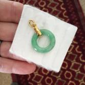 Vintage! Natural Burmese Jadeite Pendant and 24 kt Gold GL