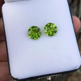 Bright & Pretty! Fine Color Pakistan Peridot Pair 6.06 Carats