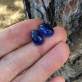 Sapphire Royal Blue! Natural Kyanite Pair India 15.81 Carats 