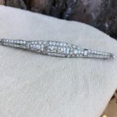  Art Deco Platinum & 18 kt Diamond Brooch French Cut Center Diamonds