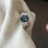 GIA Certified Natural 1.66 Carat Alexandrite Diamond Ring 14kt