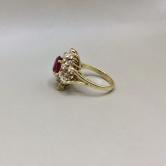 Estate Quality Natural Burmese Ruby and Diamond Ring 14kt 
