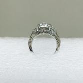 Antique Quality 18 Karat Filigree White Gold Euro Cut Diamond Ring 