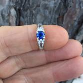  Fine Color Montana Sapphire Diamond 14 Karat Ring 