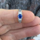  Fine Color Montana Sapphire Diamond 14 Karat Ring 