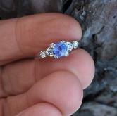 Vintage Ceylon Lilac Sapphire Platinum Diamond Ring
