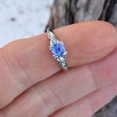 Vintage Ceylon Lilac Sapphire Platinum Diamond Ring