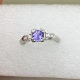 Vintage Ceylon Lilac Sapphire Platinum Diamond Ring