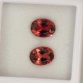 Rich Orangy Pink  Tourmaline Pair Nigeria 2.41 Carats 